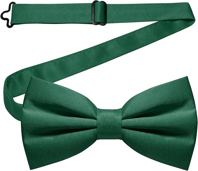JEMYGINS Solid Color Pre-tied Bow Tie Adjustable Bowtie for Men
