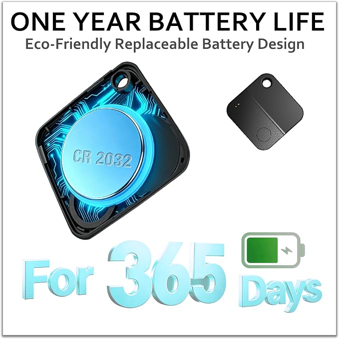 KEENSENSE Bluetooth Tracker Tag Accurate Positioning, One-Tap Item Finding | Works with Android 9+ Replaceable battery 1-year battery life IP67 dust/water resistant Tracks keys wallet luggage and pets
