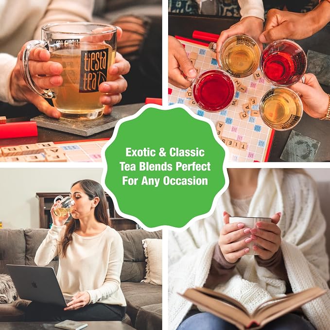 Tiesta Tea - Peaches N´ Green, Smooth Peach Green Tea, Premium Loose Leaf Tea Blend, Medium Caffeinated Green Tea, Make Hot or Iced & Brews Up to 200 Cups - 16 Ounce Resealable Bulk Pouch