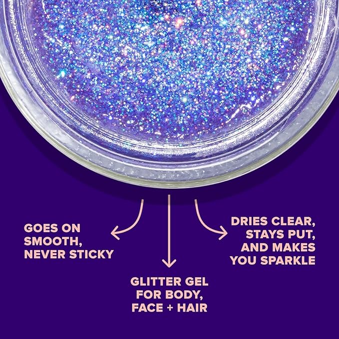UNICORN SNOT Face & Body Glitter & Lip Gloss Bundle - Makeup for Festivals, Raves, Anime Cosplay - Safe for Face, Easy Application & Removal (Ultraviolet & Cosmos)