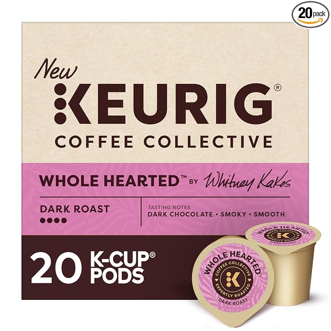 Keurig Coffee Collective, Whole Hearted by Whitney Kakos, Dark Roast Coffee, Single Serve Keurig K-Cup Pods, 20 Count