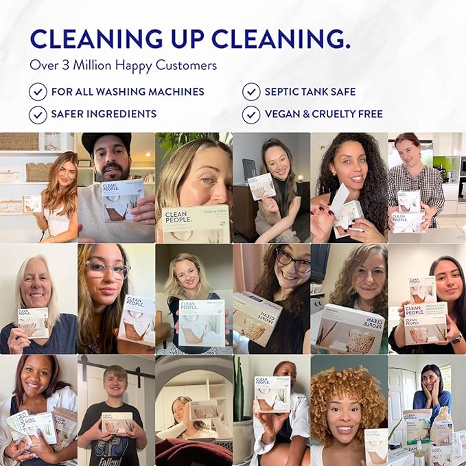 Clean People Laundry Detergent Pods - Hypoallergenic Laundry Pods - Ultra Concentrated, Recyclable Packaging, Stain Fighting - Sweet Petals, 192 Pack