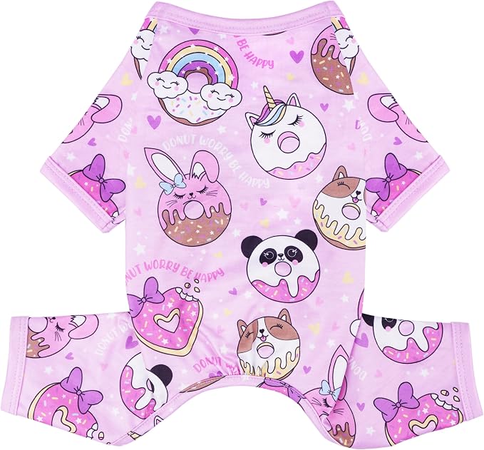 Dog Pajamas Summer Dog Clothes for Small Medium Dogs Boy Girl Doggy Pjs Cute Doggie Onesie Breathable Puppy Clothes Soft Stretchy Cat Pet Outfit (Purple, XX-Large)