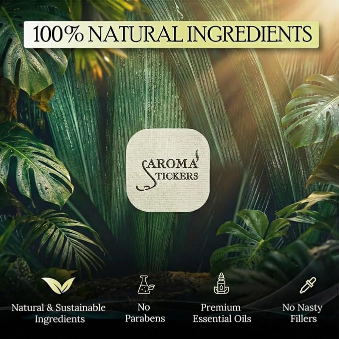 AROMA STICKERS® (Yuzu, Pack of 1) - 100% Natural Essential Oil Mask Stickers for Face Mask & Pillow (12 Stickers/pc) -Pure Essential Oil Scented Mask Patch/Personal Aroma/Relaxing