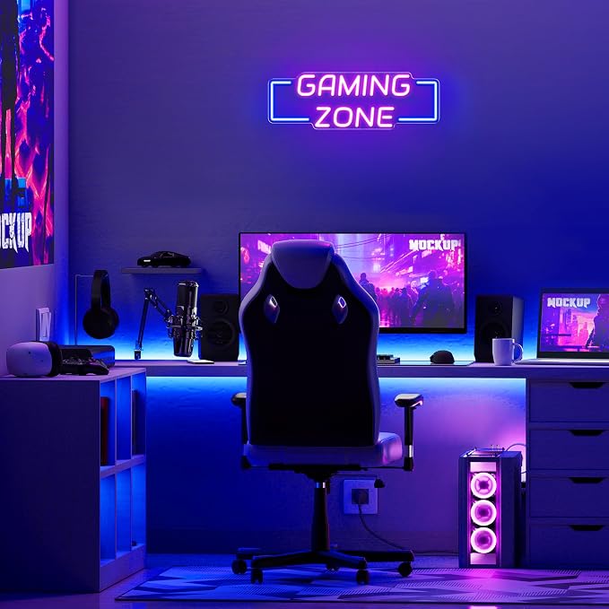 Kavaas Game Zone Neon Signs for Gaming Room Decor - LED Light Neon Sign for Teens Bedroom Decorations - Best Gamer Gifts for Boys, Kids