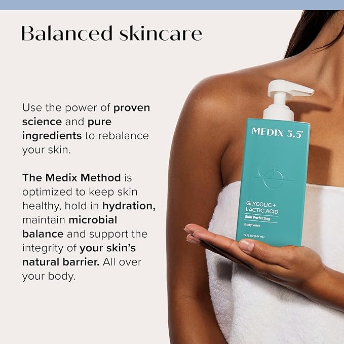 MEDIX Smooth & Firm 3PC Skin Care Set | Glycolic Acid Exfoliating Body Wash Gel + Firming Collagen Cream + Retinol Body Lotion Moisturizer Gift Box | Anti Aging Skin Care Products | Gifts For Women