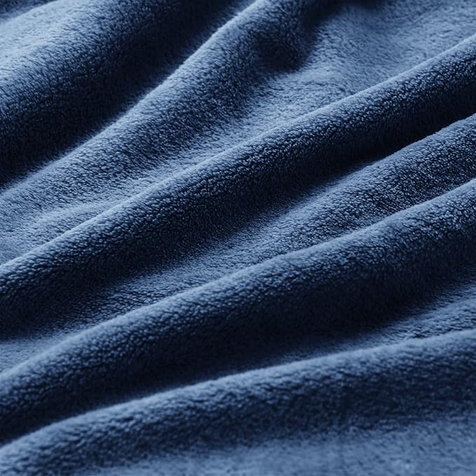 BEDELITE Fleece Blanket Soft Plush Queen Size Bed Blanket Navy 90"x90" | Ultra Soft Fleece, Plush Microfiber, Lightweight Warmth, All Season Comfort, Fade Resistant, Machine Washable,Perfect for Bed