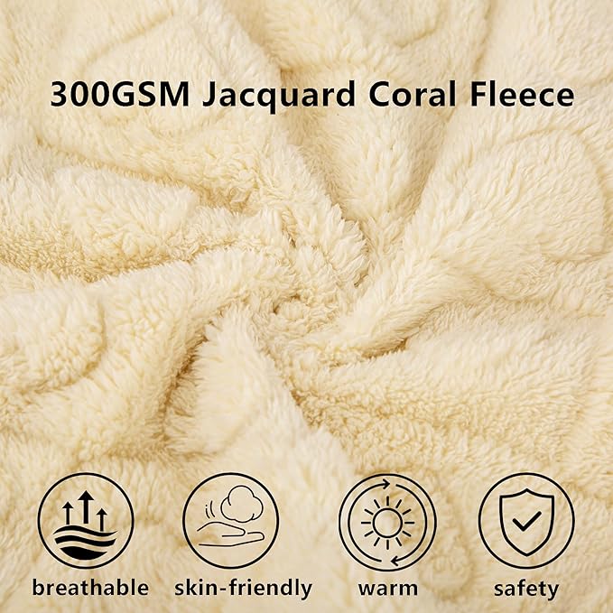gogobunny Large Pet Blanket for Dogs Cats, Ultra Soft 300GSM Coral Fleece Washable Furniture Protector for Couch Bed Car Seat, Calming Crate Mat Blanket for Large Breeds, Beige, 40x50IN