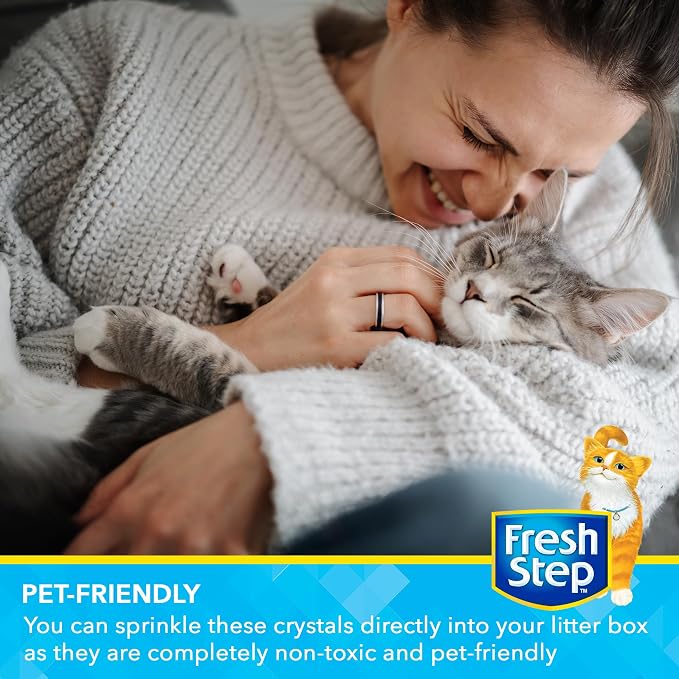 Fresh Step Cat Litter Crystals Deodorizer, Non Toxic Odor Neutralizing Crystals for Litter Boxes that Help Control Smells and Keep Home Areas Fresh, Sweet Blossom Scent, 15 Ounce | Non-toxic odor neutralizing formula, controls litter box smells, keeps ...