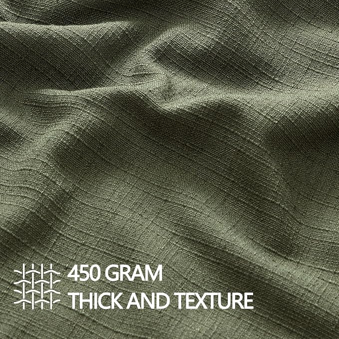 MIULEE Thick Textured Decorative Throw Pillow Covers 18x18 Inch Dark Green | Set of 2, Linen Blend Pillow Cover, Flange Edge Design, Farmhouse Modern Boho Style, Bed Couch Living Room Decor