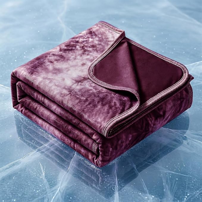 Cooling Blanket Queen Size 80"x88" for Hot Sleepers | Cold Summer Soft Blanket for Bed Couch and Travel Absorbs Heat Q-Max>0.35 Cool Lightweight Throw for Night Sweats Menopause