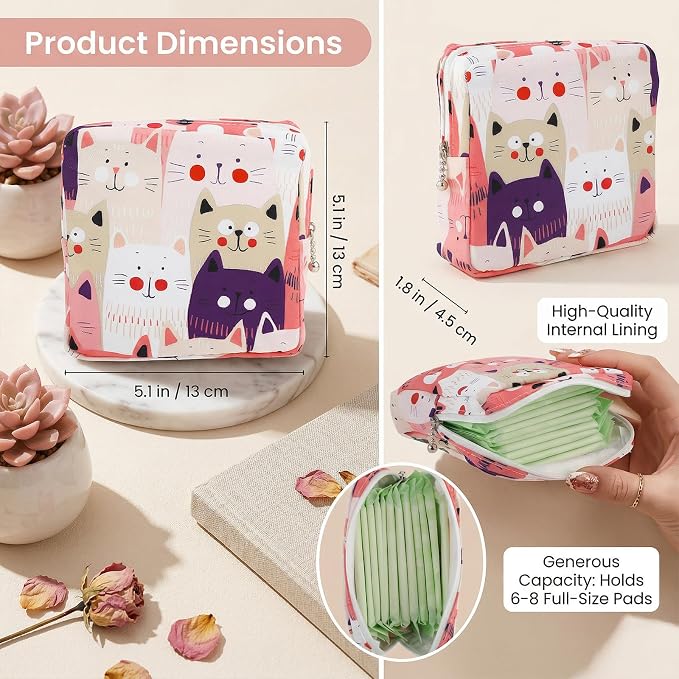 3Pcs Sanitary Pad Pouch, Sanitary Napkin Bag Pads for Women Pads Bags | Storage Bag Period Pouch Tampon Organizer Pouch Tampon Pad Holder for Purse, Pad Bags Feminine Care First Periods