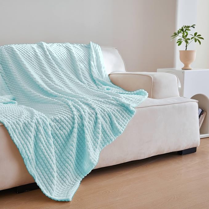 Simple&Opulence Mint Green Throw Blanket for Couch-Super Soft Fluffy Blankets for Women 50x70 Inches Cozy Lightweight Fleece Blanket for Home Decor