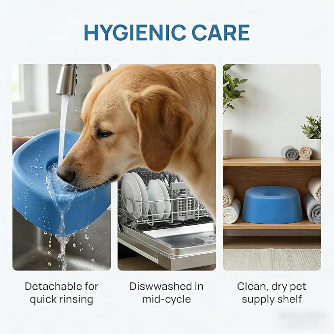 Slow Feeder Licking Bowl for Dogs, Rolling Ball Liquid Treat Dispenser for Broth Yogurt Puree, Non-Slip Food-Grade Bowl, Interactive Enrichment Toy for Puppies Small Medium Large Dogs (Blue-1PCS)