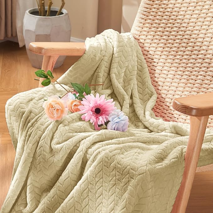 inhand Camel Throw Blanket for Couch, Super Soft Flannel Blanket Throw Size All Season Use, 50 x 60 Inches