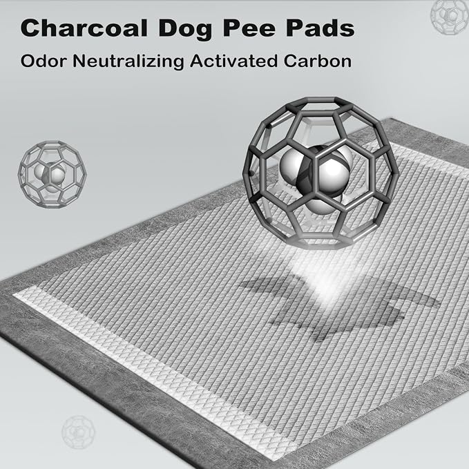 MIZOK Pee Pads for Dogs Charcoal Disposable No Leak XL Large 30x36in 35Ct | High Capacity Carbon Absorption, Ultimate Odor Control, Heavy Duty Pee Pads, Perfect for Large Breeds and Overnight Use