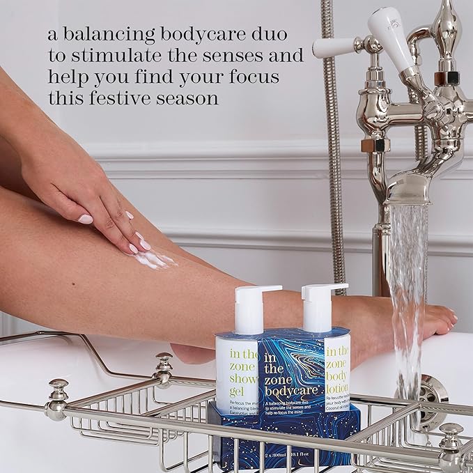 This Works In The Zone Duo – Shower Gel 300ml & Body Lotion 300ml – Balancing Bodycare with Coconut Oil, Glycerin, Eucalyptus & Frankincense to Cleanse, Nourish & Refocus the Mind