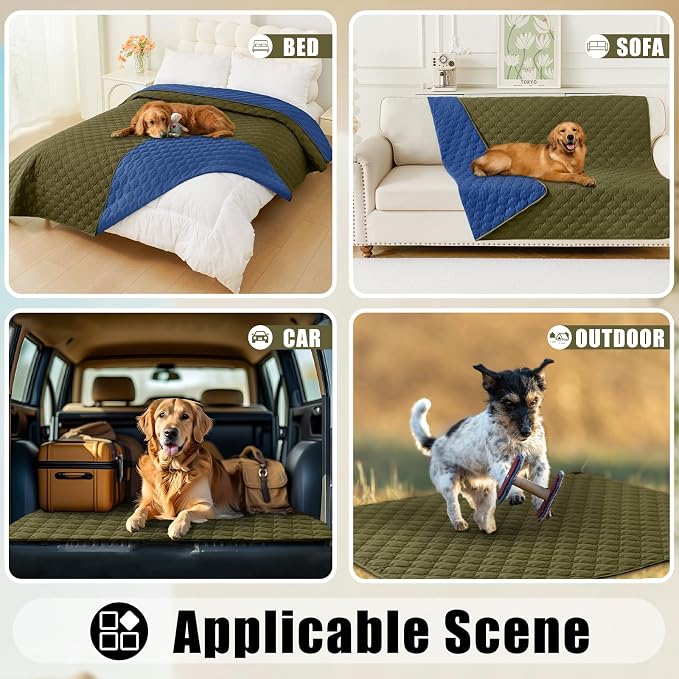 Smiry Waterproof Dog Bed Cover Blanket, Reversible Pet Blanket | Soft Reversible, Washable Leakproof Cats Dogs Couch Cover for Sofa, Couch, Furniture (30x53 Inch)