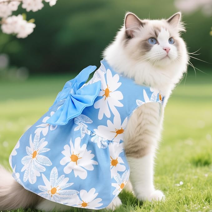 choyaxo Floral Dog Dress Cute Dog Skirt Pet Dress Summer Pet Clothes for Puppy Small Cats