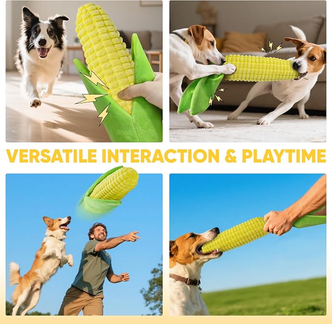 Vitscan Tough Corn Dog Toys for Aggressive Chewers Small Medium Large Breed