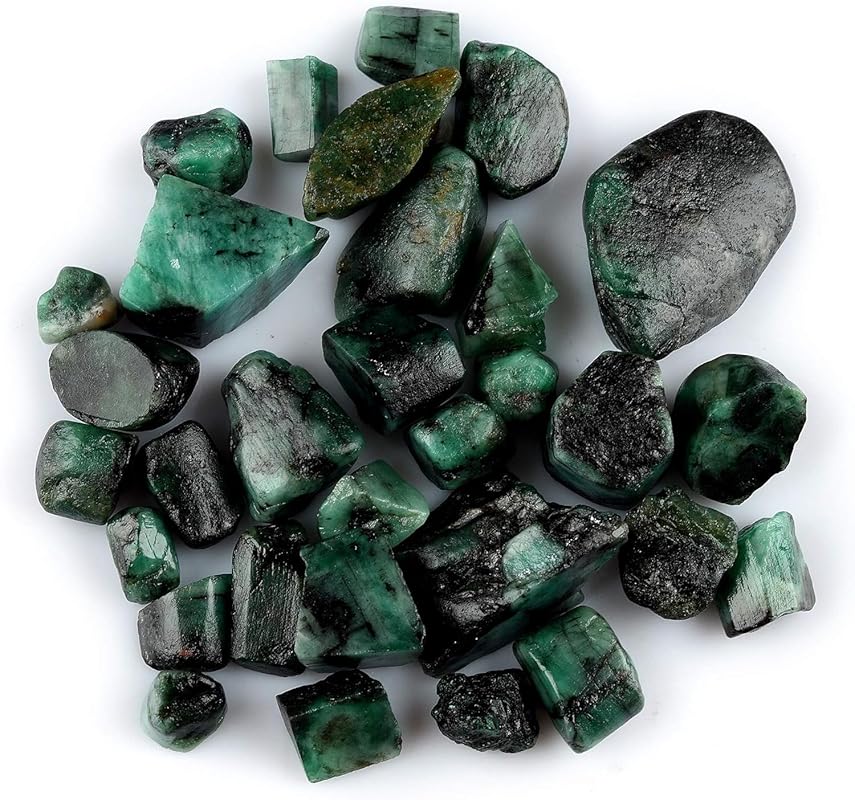 50 carats Raw Green Emerald Stone Lot, Rough Gemstone, Natural Crystals, Chakra Crystals, Healing Stones, Wholesale Pack, Jewelry Making Supply, Supply, (5-6pcs)