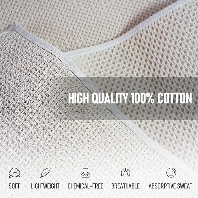 8 Pack Cotton Sports Towel(13.7" x 27.5"), Gym Travel Towel, Cool Waffle Pattern Towel for Neck and Face, Soft Breathable Cold Towel for Yoga, Golf, Gym, Camping, Running, Workout
