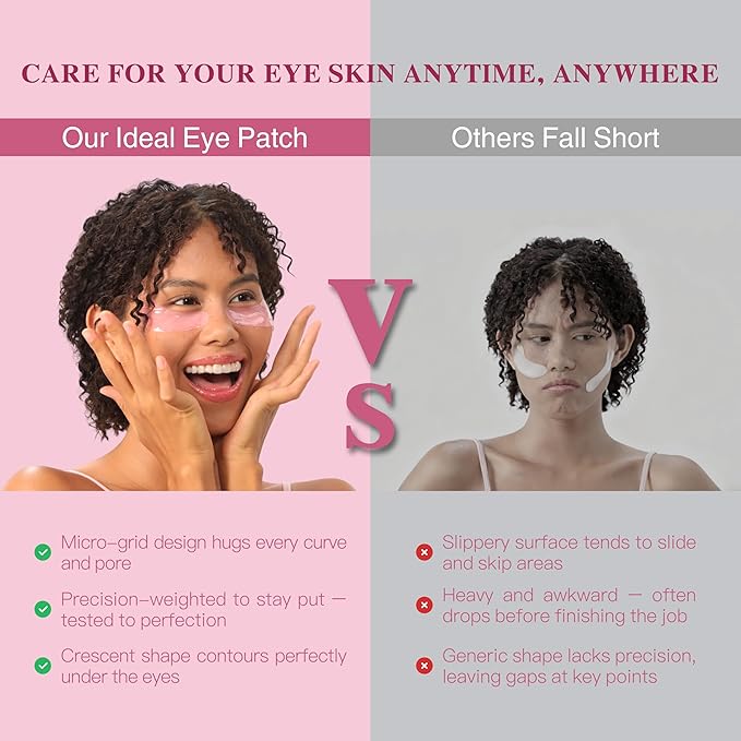 Ginseng Youth Under Eye Patches for Women - Smoothes Wrinkles & Firms Skin. Visibly Fades to Clear in 40 Mins, Fully Absorbed in 3Hrs. Pink, 12 Pairs.