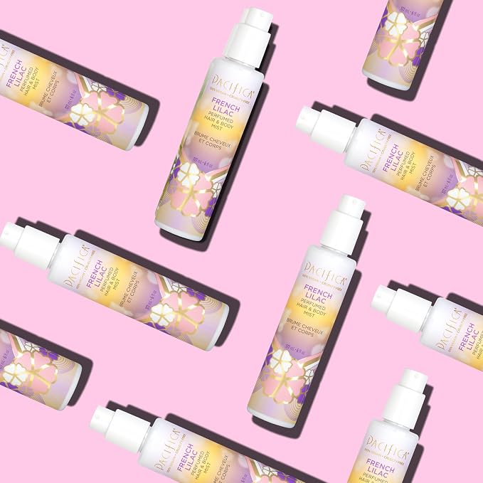 Pacifica French Lilac Hair & Body Mist – Clean Vegan Floral Hair Perfume Spray for Women, Fresh-Cut Lilac, Magnolia & Heliotrope Notes, Alcohol-Free Head-to-Toe Fragrance, Cruelty-Free, 6 Fl Oz