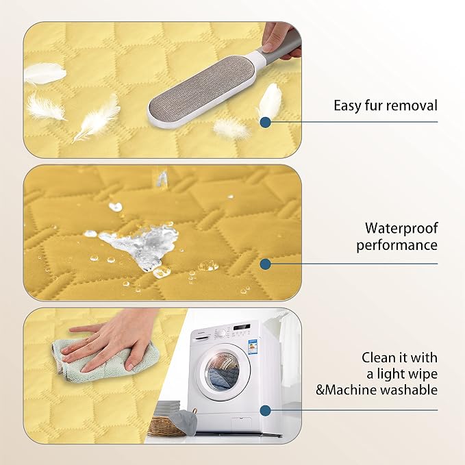 gogobunny Waterproof Blanket, Couch Covers for Dogs, Reversible Protector | 3X Stronger Leakproof, Scratch Proof Durable Furniture Protection, Stain Resistant, Washable, 30x70 Inch Dark/Light Yellow