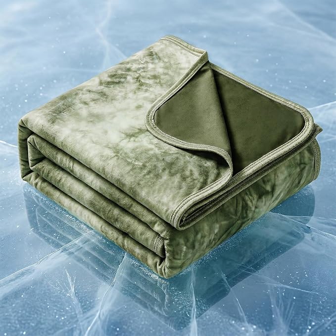 Cooling Blanket Queen Size 90"x90" for Hot Sleepers | Cold Summer Soft Blanket for Bed Couch and Travel Absorbs Heat Q-Max>0.35 Cool Lightweight Throw for Night Sweats Menopause