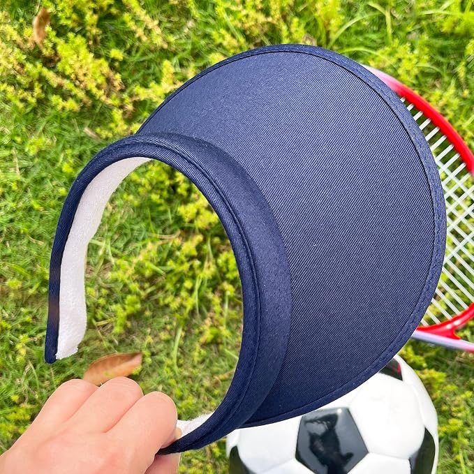 4 Pack Sun Visor Hats Women Men Clip on Cotton Wide Brim Visors Hat Outdoor Sports Golf Beach Travel Tennis Caps