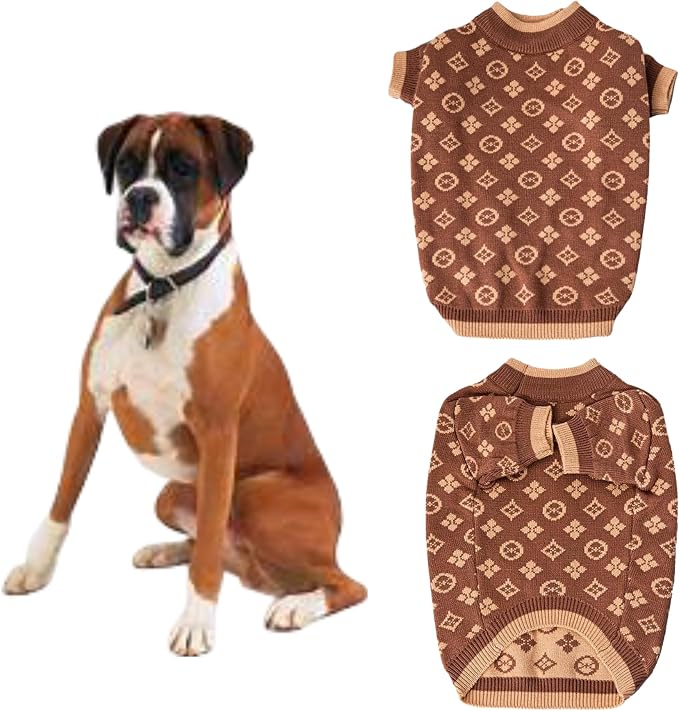 Everything Chic Luxury Dog Sweater – Soft Knit Designer Pet Outfit for Small Dogs & Puppies, XS–L, Stylish Warm Clothing for Yorkies, Chihuahuas, Dachshunds, Maltese, French Bulldog