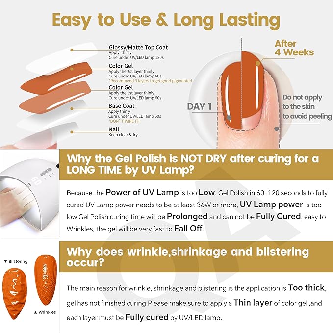 YTD Likomey Pumpkin Orange Gel Nail Polish,15ml Salon Home DIY Manicure and Pedicure Fall Winter UV Color Varnish,CS467