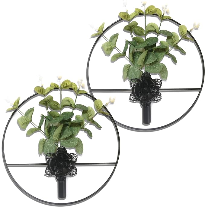 M-dazzling Metal Plants wall hanging decor;Wall-Mounted Plants Wall ;Plant Wall Decor; Metal wall hanging Vase;Living Room, Bedroom, Bathroom, Dining room,Plant Wall-Mounted Decor (Black Rose)