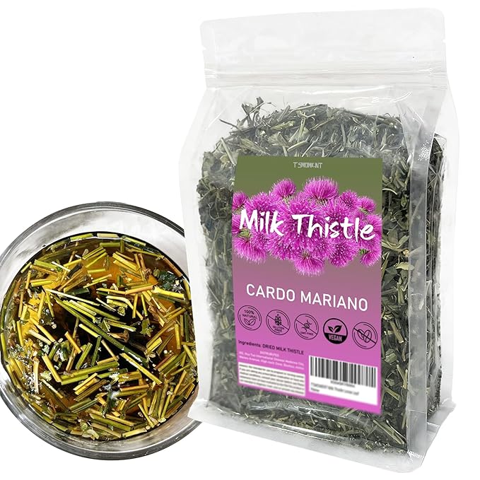 Milk Thistle Loose Leaf Tea 4oz (112g), Cardo Mariano Natural Wildcrafted Cardo Marin Herbal Tea for Liver Detox, Raw, Caffeine-Free