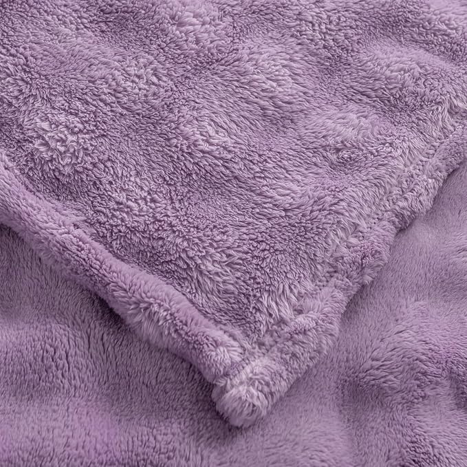 YUSOKI 3D Fleece Bubble Throw Blanket, Lilac Purple, 50"x60" | Ultra Soft, Non-Shedding, Lightweight for All Season Use, stays fluffy after repeated washes, Perfect Gifts, Machine Washable