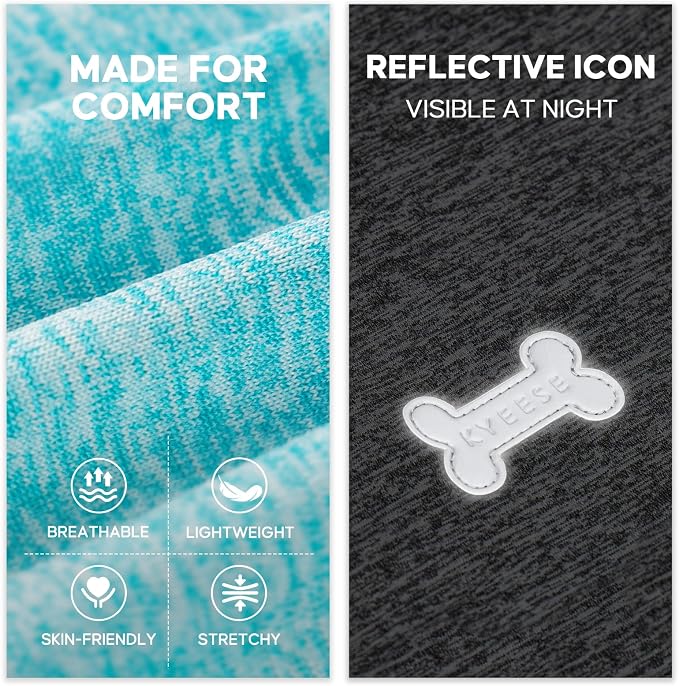 KYEESE 2Pack Dog Shirt for Small Dogs Sun Protection Tank Top for Summer | Reflective for Safety, Lightweight & Breathable, Shedding Control, Skin-Friendly for Sensitive Dogs, Easy On/Off, Quick Dry