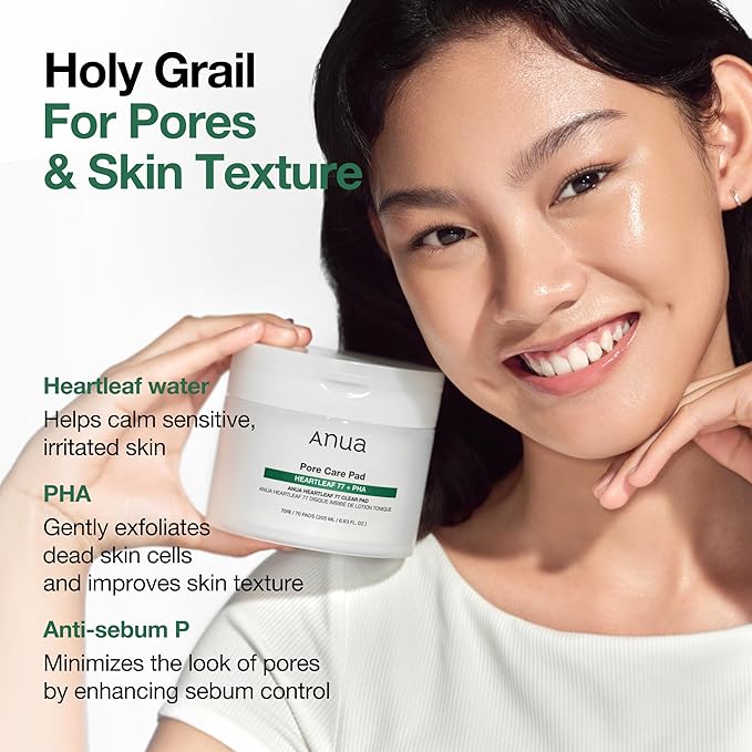 Auna Deep Pore Treatment Duo Heartleaf Pore Control Cleansing Oil, Heartleaf 77 Toner Pad, Exfoliating Facial Pads, After-Cleansing for Gentle Facial Care, Korean Skincare Set