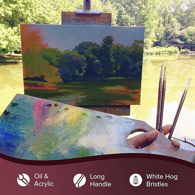 Silver Brush Limited 1102-6 Silverstone Bright Paintbrush for Oil Painting, Size 6, Long Handle