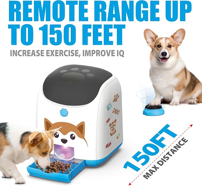 Dog Puzzle Feeder Toy – Remote Control Automatic Treat Dispenser with Light, Interactive IQ Training Slow Feeder, Large Capacity for All Dog Breeds