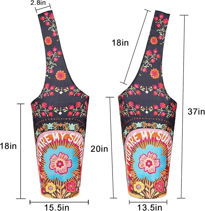 Yoga Mat Bag - Long Tote with Pockets - Holds More Yoga Accessories - Yoga Bag Fit Most Size Mats - Yoga Mat Carrier