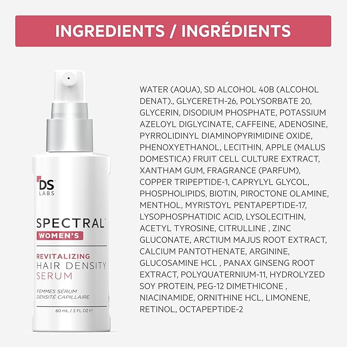 DS Labs Spectral Women’s Hair Density Serum (formerly Spectral.CSF), 60mL - Lightweight Leave-In for Fuller, Thicker Looking Hair, Fast Absorbing, Non-Greasy, For All Hair Types