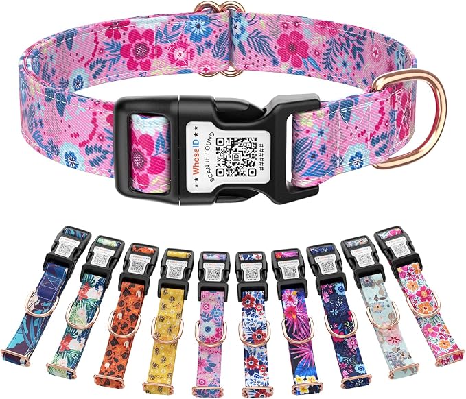 Dog Collar for Large Dogs with Smart QR Tags