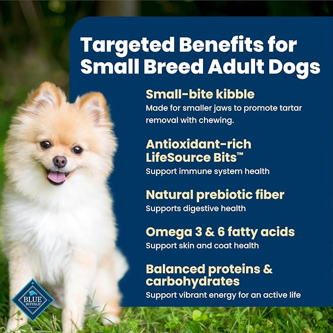 Blue Buffalo Life Protection Formula Small Bite Chicken Dry Dog Food, 15 lb | Smaller Kibble for Easier Chewing, Real Chicken #1 Ingredient, Supports Immunity with Antioxidant-Rich LifeSource Bits