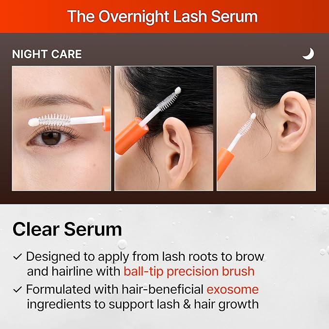 lilyeve GROWTURN Eyelash Growth Serum, Korean Lash Enhancing Serum for Longer Natural Lashes, 2-in-1 Dual Lash Serum for Day & Night Care, Prostaglandin Free with Biotin & Exosome, 0.27 fl. oz.