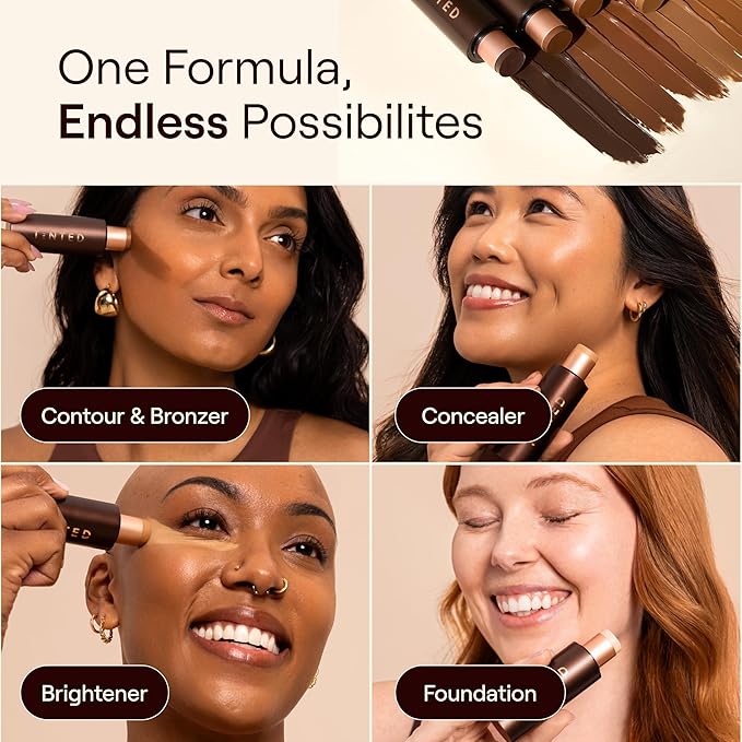 Live Tinted HUESTICK Complexion Stick - Medium-to-Full Buildable Coverage - Soft Matte Finish - Multitasking Makeup Stick - Lightweight, Creamy Formula - Shade 08