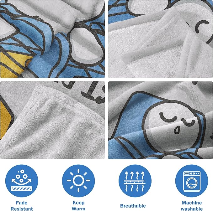 Funny Grandpa Gifts from Grandkid, Grandpa is Not Sleeping Blanket | Grandpa Birthday Gifts, Super Soft Throws Blanket for Napping, Promoted to Grandpas Gifts, 60" x 80"(Gray)