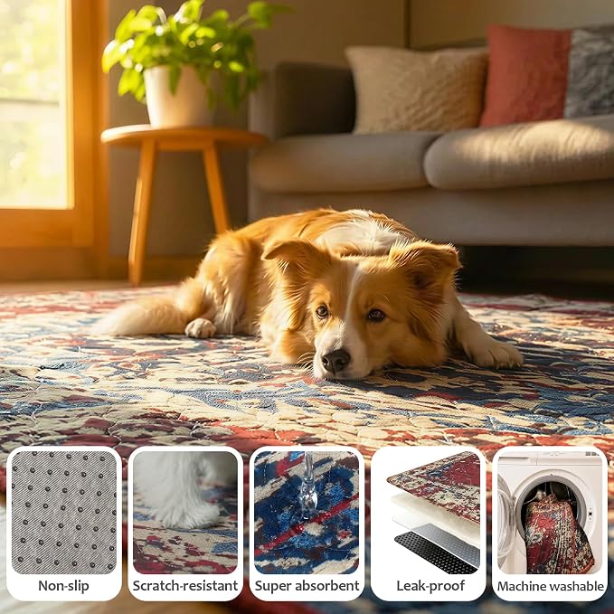 Washable Pee Pads for Dogs, Reusable Puppy Potty Training Pads, Ultra-Absorbent Thick Waterproof Leak-Proof Non-Slip Pads & Mat for Crate, Playpen, Floor, Whelping & Housebreaking , 2 Pack 24"x36"