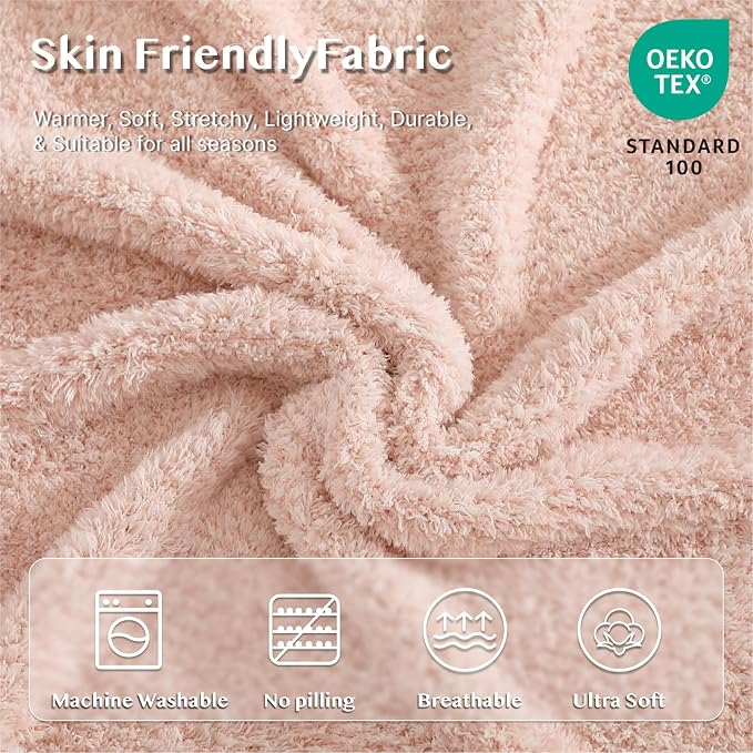 Soft Twin Blanket for Bed-Cozy Warm Reversible Knitted Blankets | Lightweight Fluffy Decor for Women, Mom, Her & Girls, Sofa, Chair, Couch, 60x80in,Cationic Dyeing Pink