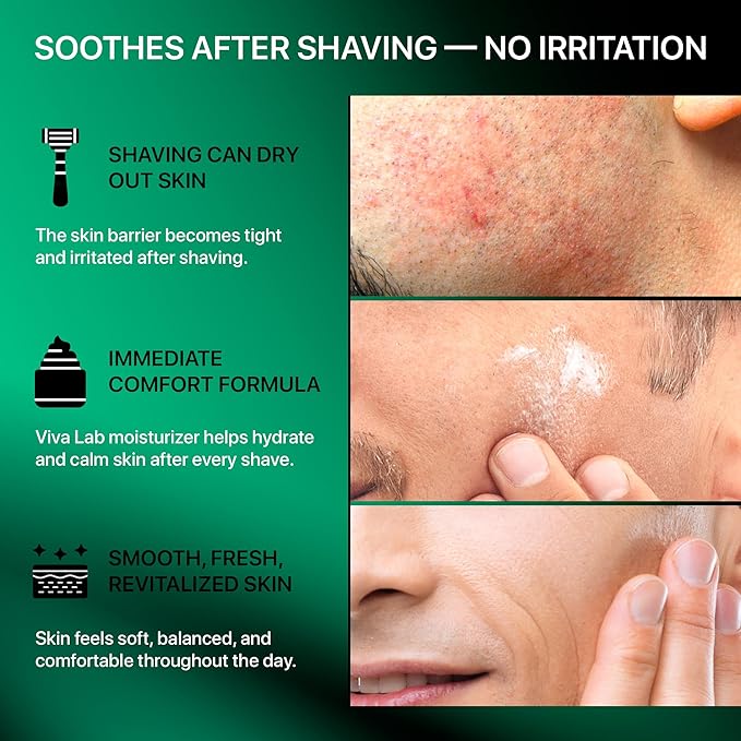 Mens Face Moisturizer Anti-Aging Cream - Lightweight After Shave Lotion for Men - Day & Night Hydrating Skin Care with Niacinamide Collagen Ceramides - Fast-Absorbing Non-Greasy 1.85oz